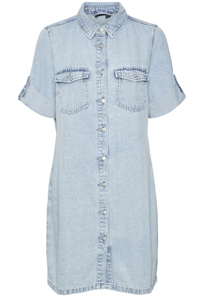 VMJENNIE SS SHORT DENIM DRESS MIX N 10309665 Light Blue Denim
